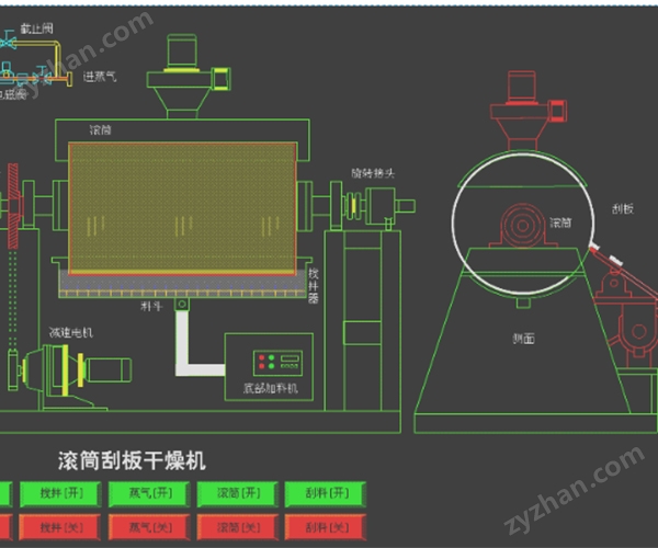 滾筒示意圖.jpg 腐殖酸滾筒刮板干燥機(jī)